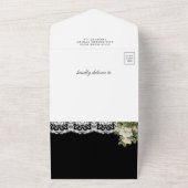 White Magnolia Mason Jar Black QR Code Hochzeit All In One Einladung (Außenbereich)