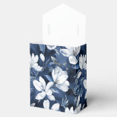 White Magnolia Muster auf Mitternachtschiffon Geschenkschachtel (Geöffnet)