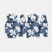 White Magnolia Muster auf Mitternachtschiffon Geschenkschachtel (Ungefaltet)