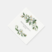 White Magnolia Rustic Floral Wedding Serviette (Ecke)