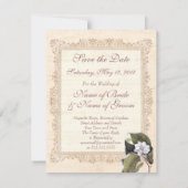 White Magnolia Süd Hochzeit retten Datum Save The Date (Rückseite)