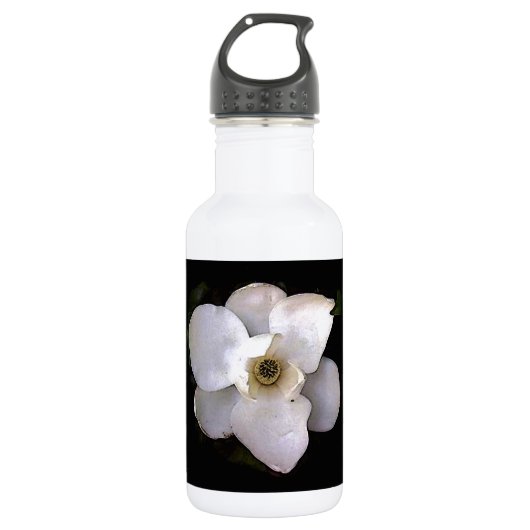 White Magnolia Trinkflasche (Vorderseite)
