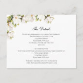 White Magnolia Wedding Details Eintrittskarte Begleitkarte (Vorderseite)