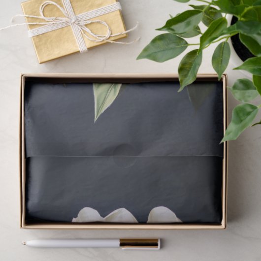 White Magnolias auf Navy Blue Decoupage Seidenpapier (Geschenk)