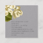 White Magnolias Floral Gray Event Planner Quadratische Visitenkarte (Rückseite)