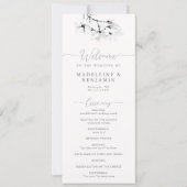 White Magnolias Modernes Hochzeitsprogramm (Vorderseite)