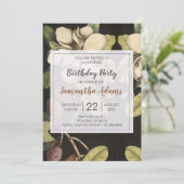 White Magnolias Überraschung Geburtstagsparty Einladung (Stehend Vorderseite)