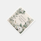 White Magnolias und Butter Hochzeitsessen Cocktail Serviette (Ecke)