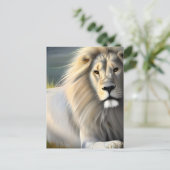 White Majestic Lion Ethereal Art Postkarte (Stehend Vorderseite)