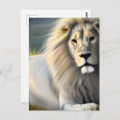 White Majestic Lion Ethereal Art Postkarte (Vorne/Hinten)