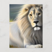 White Majestic Lion Ethereal Art Postkarte (Vorderseite)