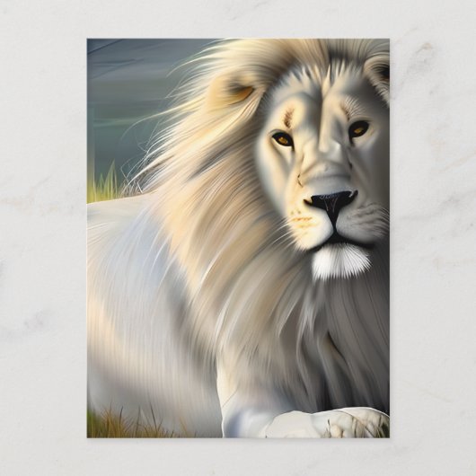 White Majestic Lion Ethereal Art Postkarte (Vorderseite)