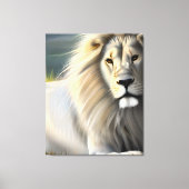 White Majestic Lion Ethereal Art SI Leinwanddruck (Vorderseite)