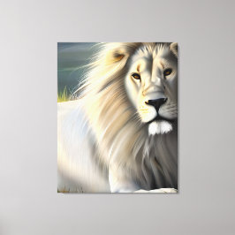 White Majestic Lion Ethereal Art SI Leinwanddruck