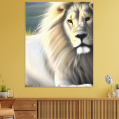 White Majestic Lion Ethereal Art SI Leinwanddruck (Insitu (Wohnzimmer))