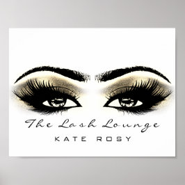 White Makeup Beauty Studio Lashes Salon Gold Poster