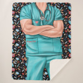 White Male Nurse Life Sherpa Blanket Sherpadecke (Vorderseite)