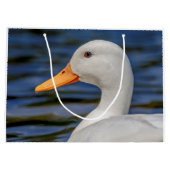 White Mallard Duck Große Geschenktüte (Rückseite)