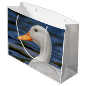 White Mallard Duck Große Geschenktüte (Rückseite Schrägansicht)