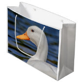 White Mallard Duck Große Geschenktüte (Vorderseite Schrägansicht)