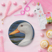 White Mallard Duck Pappteller (Party)