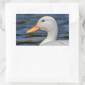 White Mallard Duck Rechteckiger Aufkleber (Tasche)