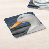 White Mallard Duck Rechteckiger Pappuntersetzer (angewinkelt)