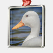 White Mallard Duck Silbernes Ornament (Links)
