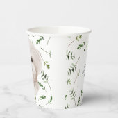 White Maltese Baby Dusche Wasserfarbe Thema Pappbecher (Links)