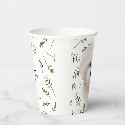 White Maltese Baby Dusche Wasserfarbe Thema Pappbecher (Rechts)