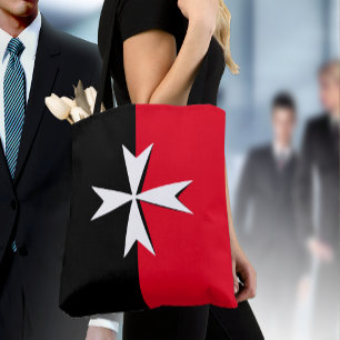 White Maltese Cross & Malta flag fashion / knights Tasche