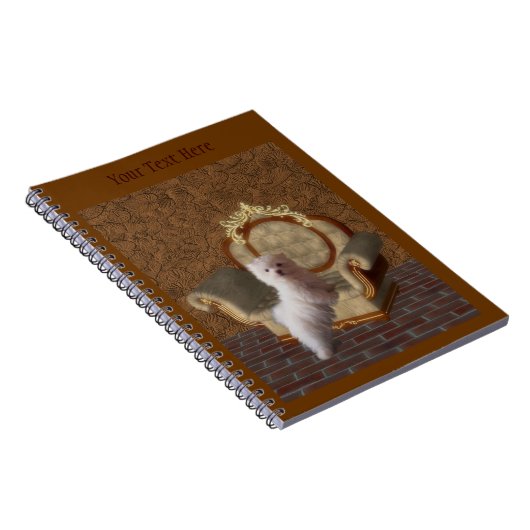 White Maltese Fantasy Dog Art Notebook Notizblock (Rechte Seite)