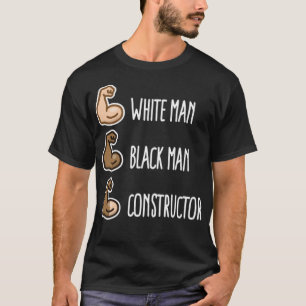 White man Black man Konstrukteur Biceps Gymnastik T-Shirt