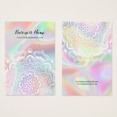 White Mandala auf Holographic Display Earring Card (Vorne & Hinten)