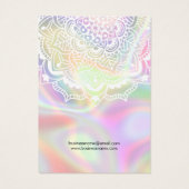 White Mandala auf Holographic Display Earring Card (Rückseite)