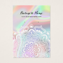 White Mandala auf Holographic Display Earring Card