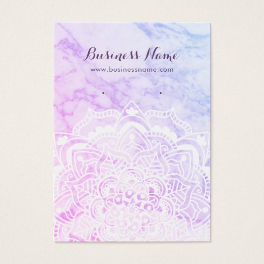 White Mandala auf Lila Hintergrundekarten (Vorderseite)