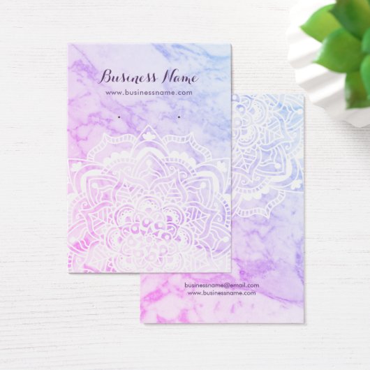 White Mandala auf Lila Hintergrundekarten (Schreibtisch)