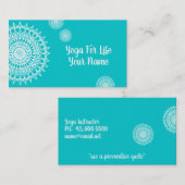 White Mandala auf Türkis Visitenkarte (Vorne/Hinten)