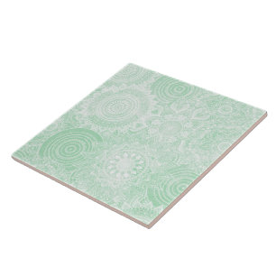 White Mandala Collection Green Design Fliese