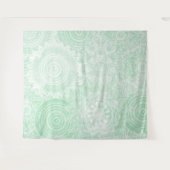 White Mandala Collection Green Design Wandteppich (Vorderseite (Horizontal))