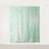 White Mandala Collection Green Design Wandteppich (Vorderseite)