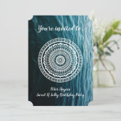 White Mandala Lasse das Set, das Sie kostenlos Einladung (Stehend Vorderseite)