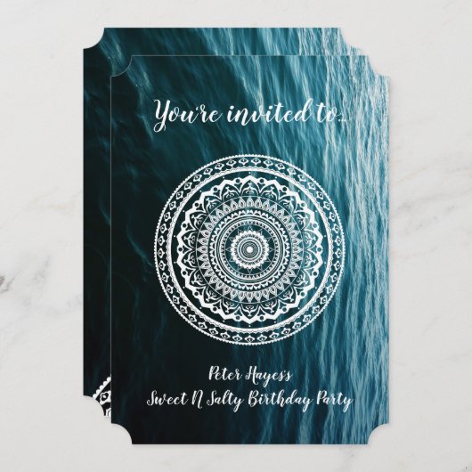 White Mandala Lasse das Set, das Sie kostenlos Einladung (Vorne/Hinten)