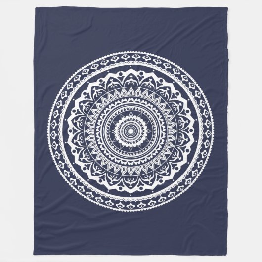 White Mandala Lasse das Set, das Sie kostenlos Fleecedecke (Vorderseite)