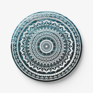 White Mandala Lasse das Set, das Sie kostenlos Pappteller