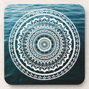 White Mandala Lasse das Set, das Sie kostenlos Untersetzer