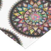 White Mandala Rainbow Indian Pattern Tableclout Tischdecke (Schrägansicht)