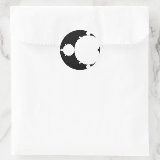 White Mandelbrot Runder Aufkleber (Tasche)