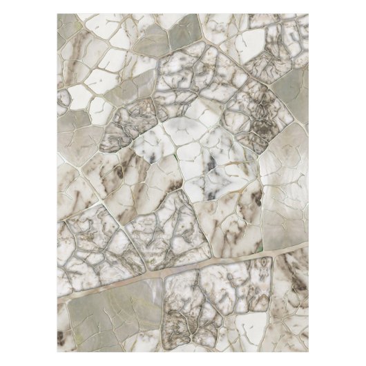 White Marble and Pearl Leaf structure Tischdecke (Vorderseite)